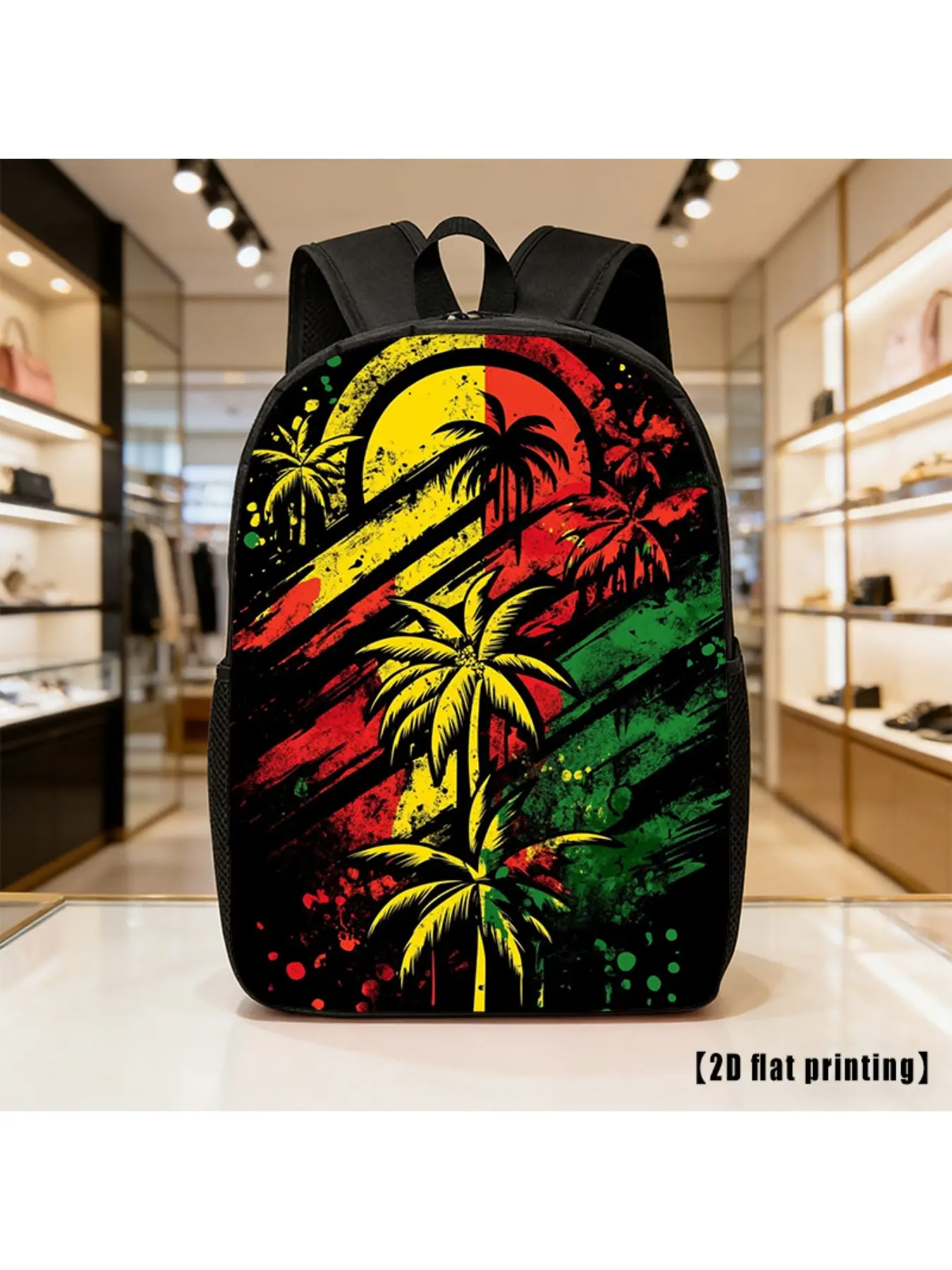 Reggae Music, Lightweight, Large-capacity Unisex Backpack with Adjustable Shoulder Straps, Side Pockets, Suitable for Casual Wear, Commuting, and Multiple Uses. Ideal for Hiking, Mountaineering, and Adventure, as Well as as a Laptop Bag.
