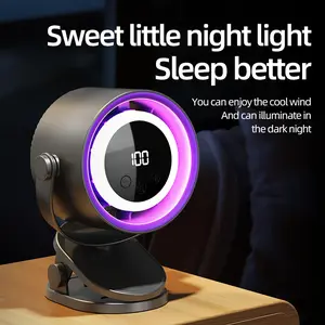 Desktop Fan Turbo Table Fan Travel Vacation Essentials for Office 100-Speed Digital Display Low Noise Rechargeable Battery Dual Adjustment Modes Quiet Cooling Quiet Desk Fan Portable