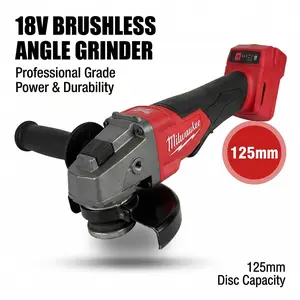 Milwaukee 18V 125mm Brushless Angle Grinder With Battery Charger For Automotive Repair Mechanics M14 Spindle Variable Speed