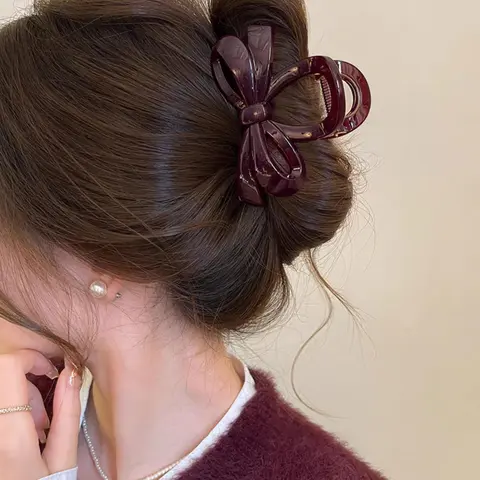 Minimalist Elegant Pretty Bow Design Hair Claw, Cute Trendy Hair Claw, Fashionable Hair Accessories for Women & Girls, Hair Clip, Cute Hair Clips
