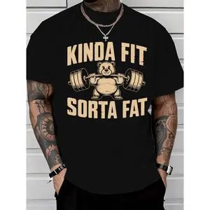 Funny Weightlifting Bear Tee – Heavyweight Oversized Gym Shirt