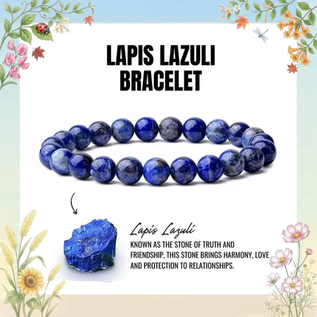 Blue Lapis Lazuli Friendship Bracelet 6/8/10/12mm Beads | Crystal Healing Beaded Bracelets for Kids, Men, Women, Couples Bring Love Relationships Truth