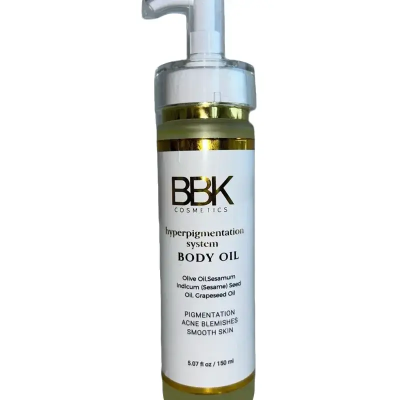 BBK Cosmetics Hyperpigmentation Body Oil - Olive Oil & Sesame Seed Oil Formula for Pigmentation, Acne Blemishes & Smooth Skin - 5.07 fl oz