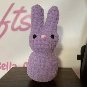 Crochet pastel lavender purple Easter bunny handmade plush