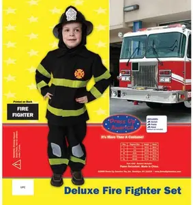 Dress Up America Deluxe Fire Fighter Dress Up Costume Set Large 12-14 203-L