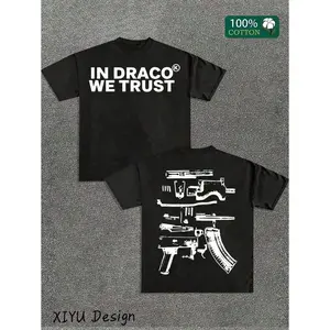 Easter Ideas A High-Quality Men's Street T-Shirt, Which We Trust In Draco, Is Printed On Both Sides Of Firearms, A Must-Have Fashion Item For Inspirational, With Round Neck And Short Sleeves, Cotton Casual, Loose, A Must-Have For Outdoor Sports Gift