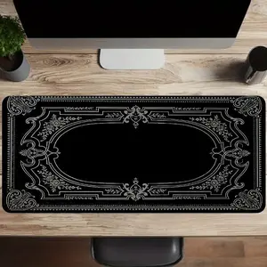 Retro floral pattern mouse pad, rectangular gaming mouse pad, non-slip rubber base mouse pad 23.6x13.8in(60x35cm) Shortcuts Mouse Pad