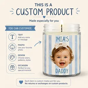 Personalized Baby Photo Candle, Custom Baby Candle Gift, Personalized Daddy Candle, Custom Face Candle, Baby Picture Candle, Custom Name Candle, New Dad Gift