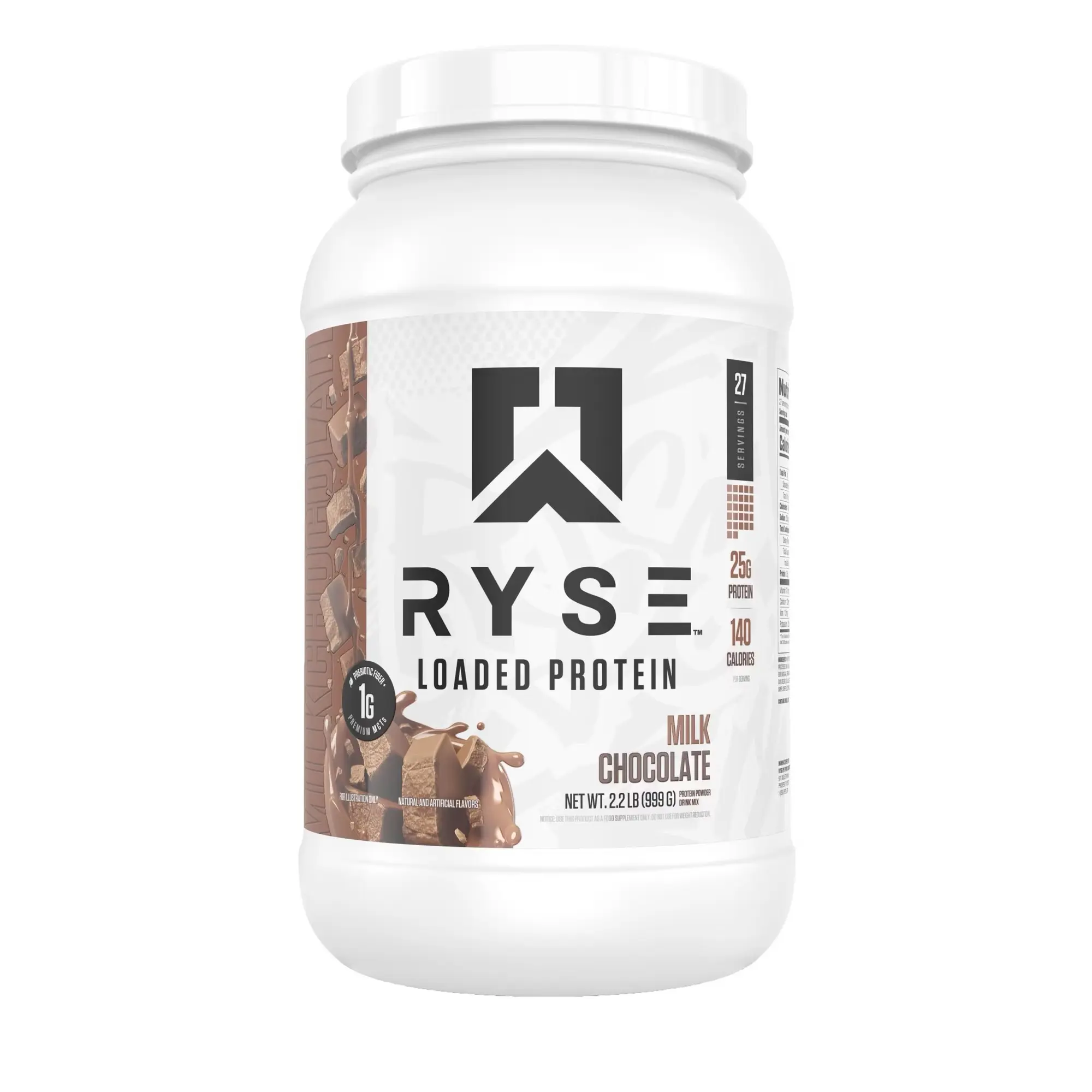 RYSE Loaded Dietary Protein Powder - Milk Chocolate Flavor, 25g Protein Per Serving, 27 Servings, 2.2 lb (999 g)
