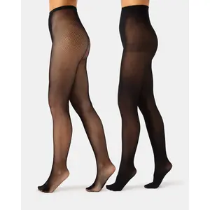 Steve Madden 2 PACK MINI FISHNET TIGHT BLACK