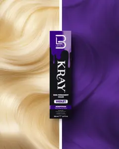 L3VEL3 KRAY Violet Semi Permanent Color with Aloe Vera Organic Argan Oil & Sunflower Seed Oil Nourishing  Formula