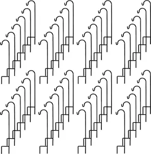 Ashman  35 in. Black Steel Shepard's Hooks (48-Pack)