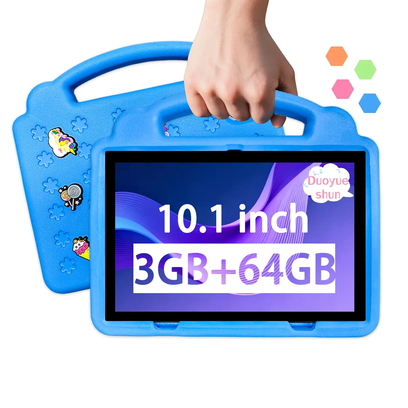 10.1 Inch Touchscreen Android Learning Tablet PC with Sim Calling & Phone Functions, Parental Control, Dual Camera, HD Display, Shockproof Case, Ideal for Learning & Gaming