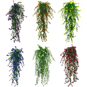 8-Piece Faux Hanging Plant Set, Decorative Fake Plants for Home, Includes Succulents and Ivy, Beautiful Indoor Garden Decor