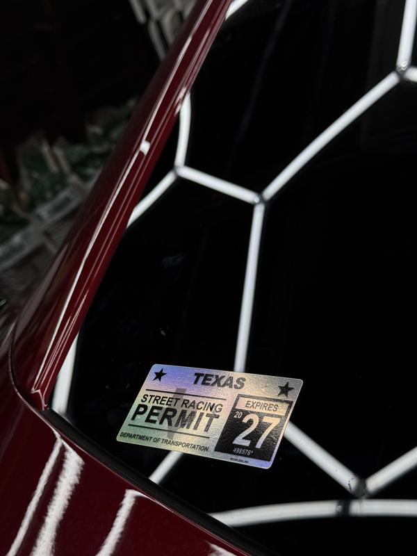 NEW 2027 Street Racing Permit Car Sticker - All 50 States Available