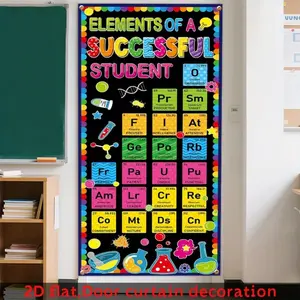 Successful Student Door Banner, Educational Theme, Colorful Letters & Experimental Items, Ideal for Campus, Anniversaries, Festivals
