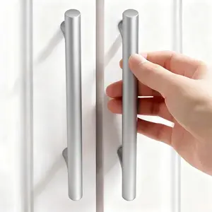 10 Matte Silver Color Cabinet Drawer Pulls, Stainless Steel Door Handles, Available in & Gold Colors, Durable Furniture Hardware Set