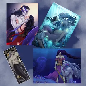 Call of the Fathoms - Print Pack + Bookmark - Merman Monster Romance Art Prints