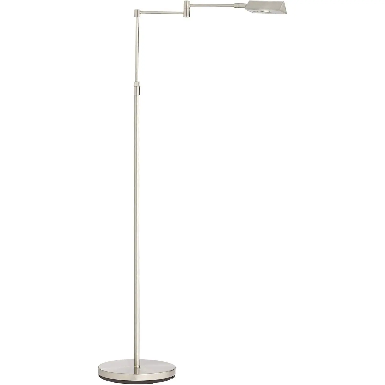 360 Lighting Zema Traditional Farmhouse Adjustable Swing Arm Pharmacy Floor Lamp Standing LED 49.5" Tall Brushed Nickel Silver Aluminum Metal Shade Decor for Living Room Reading House Bedroom Family