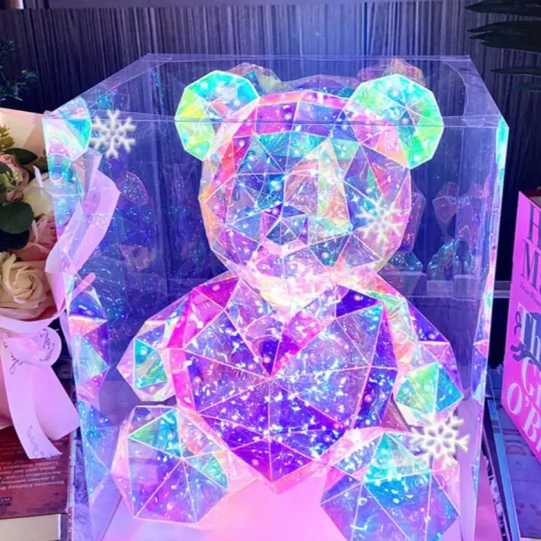 Handmade Cyber Galaxy LED Bear - Unique Home Decor Decoration