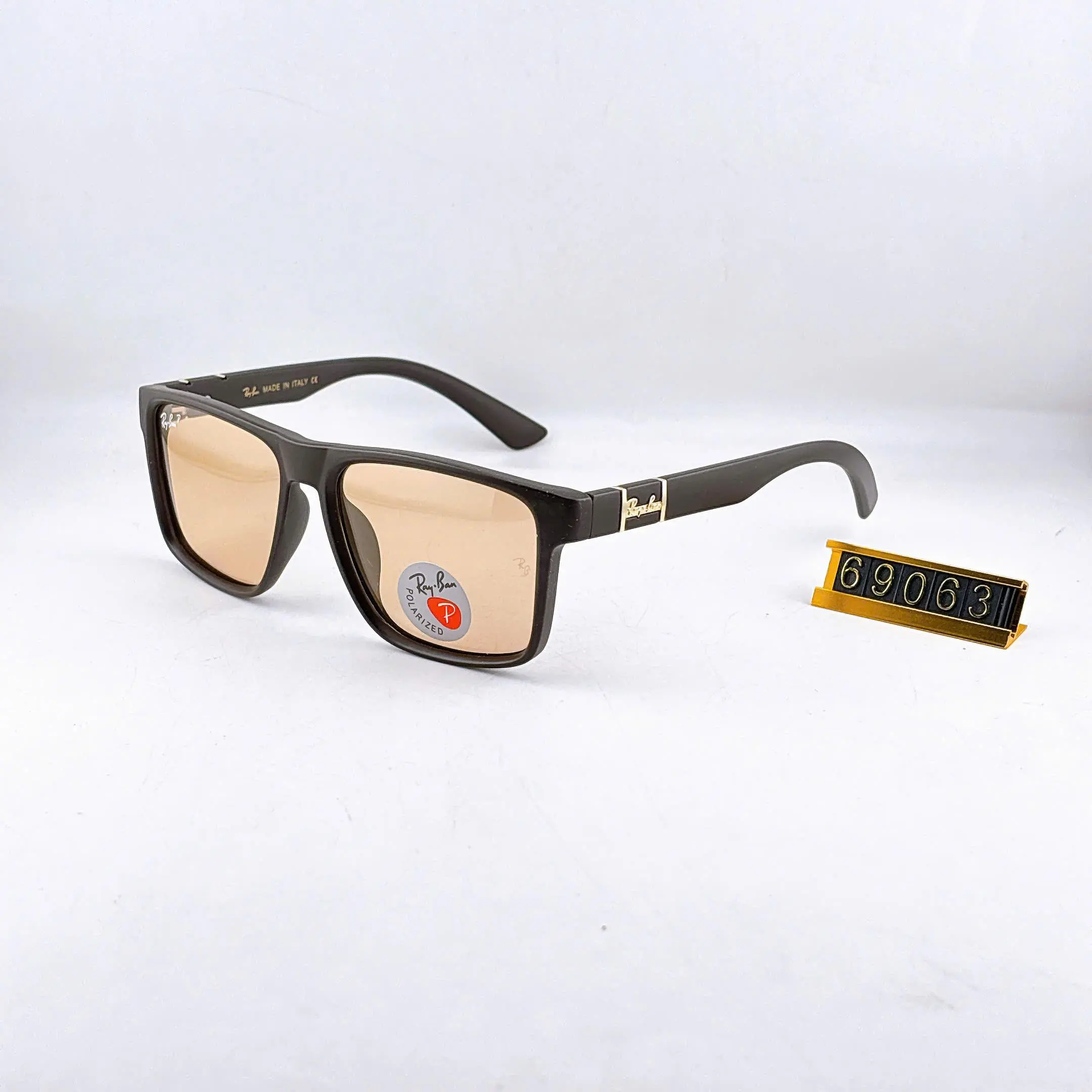 Timeless Square Style Sunglasses with Bold Dark Frame and Light Brown Polarized Lenses, Versatile Fashion Eyewear for Travel, Driving and Daily Wear