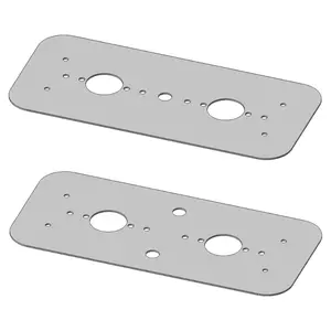 Stainless Steel Dome Light Plate with Radiused Corners and 2 Watermelon Light Holes for Peterbilt 389