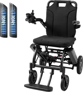 33lbs & 30miles Electric Wheelchair for Adults, Ultra-Lightweight Folding Motorized Wheelchair with 2 Removable 10Ah Batteries, Portable Power Wheelchairs for Seniors