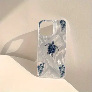 Turtle Jellyfish Pattern Full-Side Protective Phone Case for iPhone 16 Pro Max, 12 Pro, 12 Pro Max, 15 Drop-Resistant Glossy Surface, 11 Pro/11 Pro Max High Aesthetic Value New Model XR/15 Pro Max/14 Plus/13/15 Plus/X/16 Plus/Xs Max/14 Pro Max/15 Pro/13 P