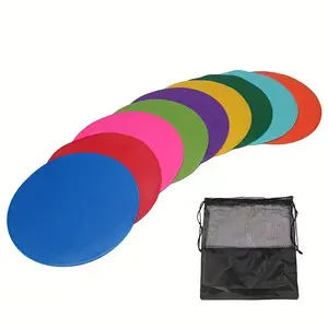 9pcs Flat Field Cones Floor Dots For Soccer Basketball, Flat Landmark Pad, Football Training Disc, Soccer Training Obstacles