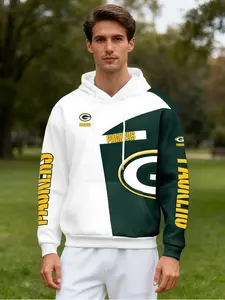 Men's Bay Packers Hoodie, 3D Print Football Fan Sweatshirt, Breathable Fabric, Best Gift, Casual Sports Wear