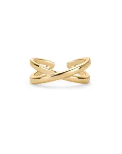 PAVOI 18K Gold Plated Adjustable Toe Rings for Women - Trendy Criss-Cross and Classic Band Toe Ring - Summer Gold Jewelry
