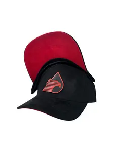 Pemex logo Mexico Trucker Suede Hat - Unisex Baseball Cap for Casual Occasions Dry Clean Only - Red/Black