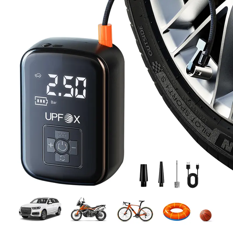 Tire Inflator Portable Air Compressor, 150psi Smart Air Pump For Car - View #7