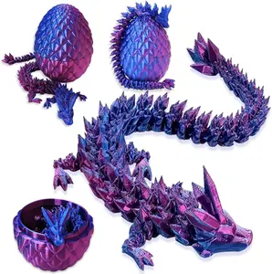 2PCS 3D Dragon Eggs with Dragon Inside,9Inch 3D Printed Dragons Fidget Toy,3D Printed Animals for Kids Stocking Stuffers Easter Basket