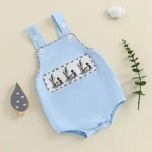 Baby Boy Romper Loose Fit Duck Embroidery Sleeveless Infant Boy Jumpsuit for Summer
