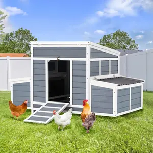 YODOLLA 56" Chicken Coop Large Wooden Hen House with 6 Nesting Boxes & Waterproof Roof for Outdoor Backyard Poultry Pet Cage