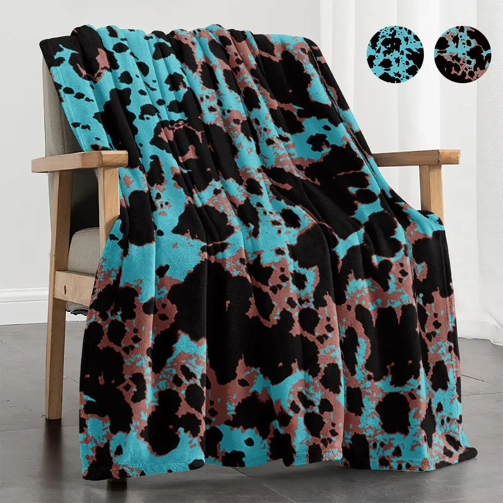 Abstract Print Flannel Blanket, 1 Count Soft Throw Blanket, Air-conditioned Room Blanket, Warm Nap Blanket for Home & Office, Stylish Blanket