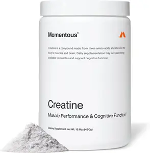 Momentous Creatine Monohydrate Powder - Supports Strength & Lean Muscle - NSF Certified for Sport - 5 g per Serving - 90 Servings - Ideal for Men & Women - Supplement, Healthcare - Fitness, Edible Fitness Edible Dietary Protein