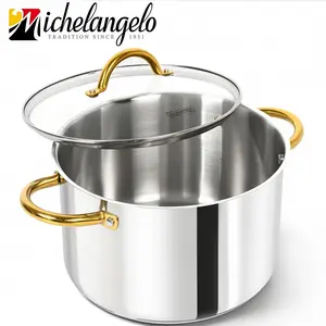 MICHELANGELO Stainless Steel Pots - 10 Qt Induction Pot with Lid, 18/10 Stainless Steel Stock Pot, Oven & Dishwasher Safe