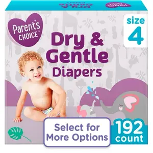 Baby Diapers (Size 4) 192 Count Dry&Gentle with Leak Protection