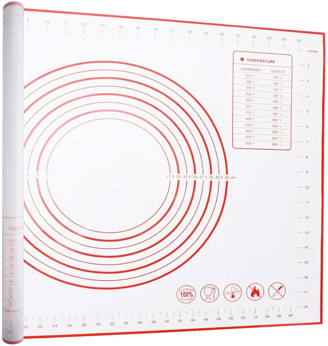 20''x28'' Rectangular Durable Non-Stick Non-Slip Silicone Pastry Baking Mat, Baking Tools for Dough & Fondant, Kitchen Bakeware Utensils