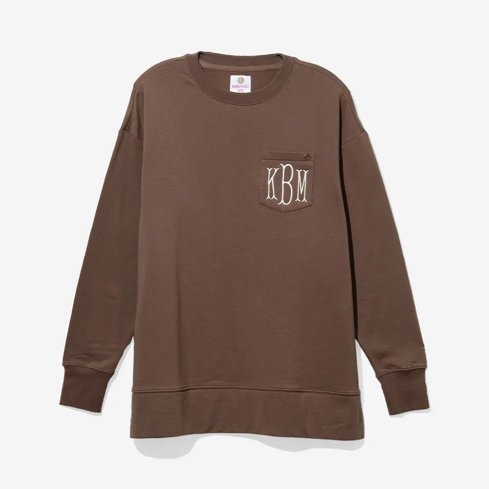 Monogrammed Crewneck Sweatshirt | Brown