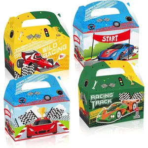 12PCS Race Car Party Favor Boxes – Racing Birthday Candy Treat Boxes for Let’s Go Racing Two Fast Themed Birthday Baby Shower Party Decorations Supplies