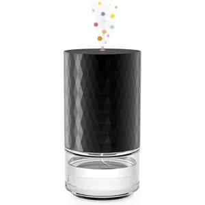 100mL Waterless Essential Oil Diffuser – Premium Metal Nebulizer, 3 Mist Modes, Timer, Color Light, Battery Operated for Home Aromatherapy, Black