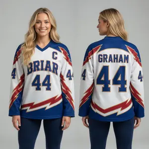 Personalized Briar University Hockey Jersey, Custom Graham Di Laurentis Logan Lightning Bolt Off Campus Series Jersey with Name and Number, Perfect Gift for Booktok & Hockey Fans
