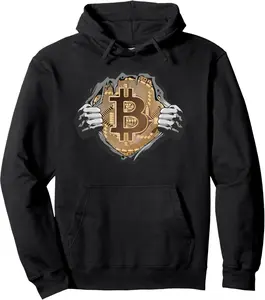Men's Bitcoin BTC Coin Crypto Graphic Pullover Hoodie - Soft and Stylish Winter Top - Sweatshirts Menswear Long Sleeve