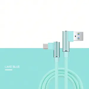 Braided Charging Cable USB Fast Charging Cable 90 Degree Right Angle Bend, Compatible with iPhone 17/16 Pro/16 Pro Max/16/15/15 Pro/15 Pro Max/14/13/12/11, Compatible with Samsung Android Phones, Suitable for Home, Office, Travel Use