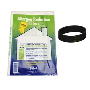6 PK Replacement F Universal HEPA Bags + 1 Belt Compatible with Kirby Avalir Sentria Generation Ultimate Upright Vacuum Cleaners. Fits 204811 204814 204808