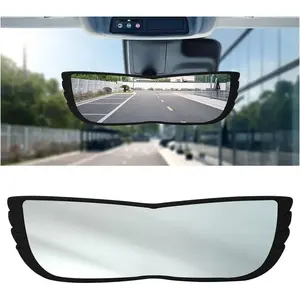 2024Car Wide-Angle Rearview Mirror with Angel Design - Easy Installation, Fits Most Cars & SUVs, Durable Glass, Convex Curved Surface for Enhanced Blind Spot Visibility, Sleek Rectangular Frame, Car Rearview Mirror2025