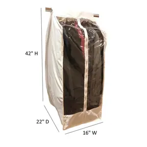 Full Garment Rack Cover Closet Rod Cover 16"W x 22"D x 42"H Off White